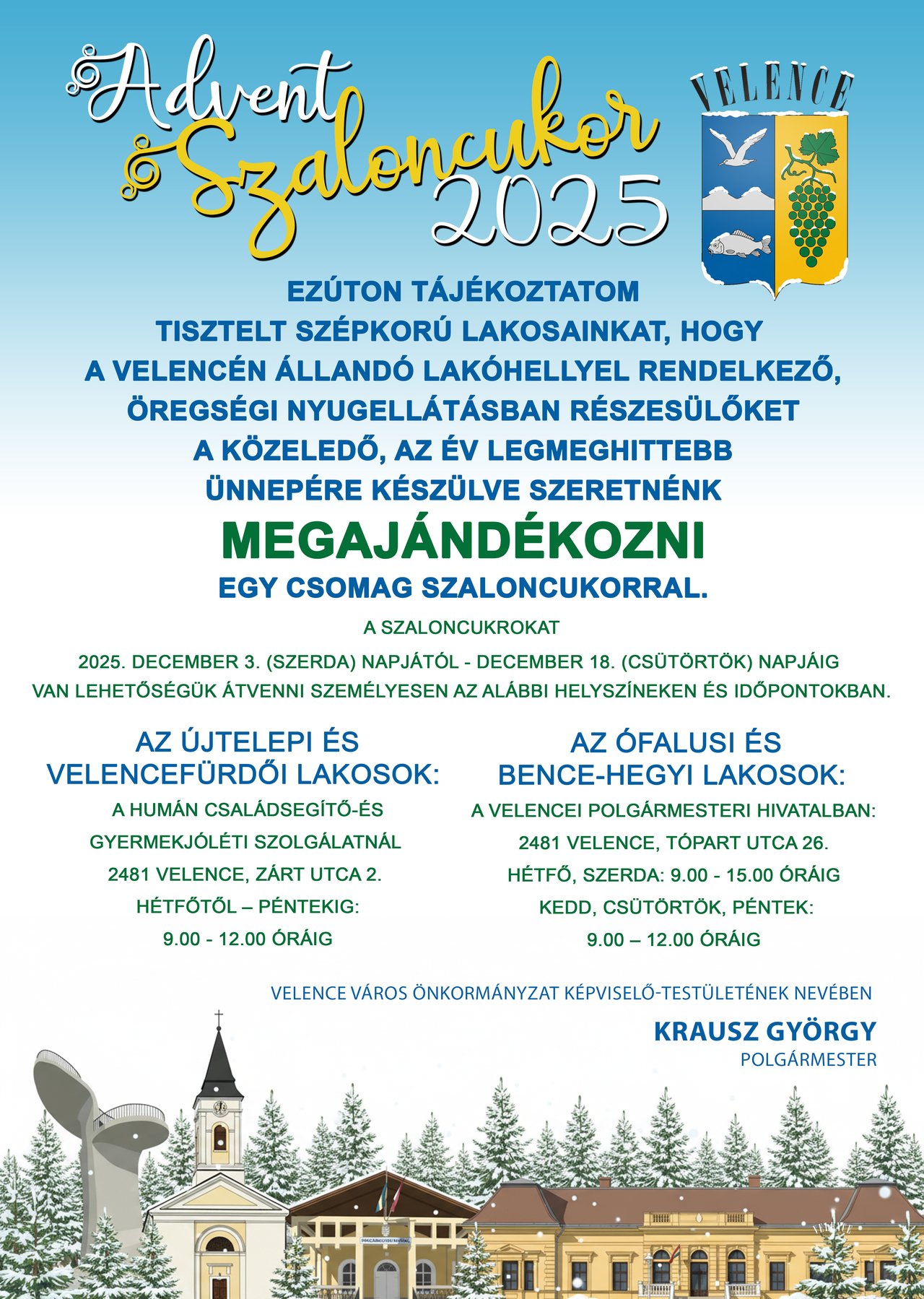 Szaloncukor átvételi lehetőség