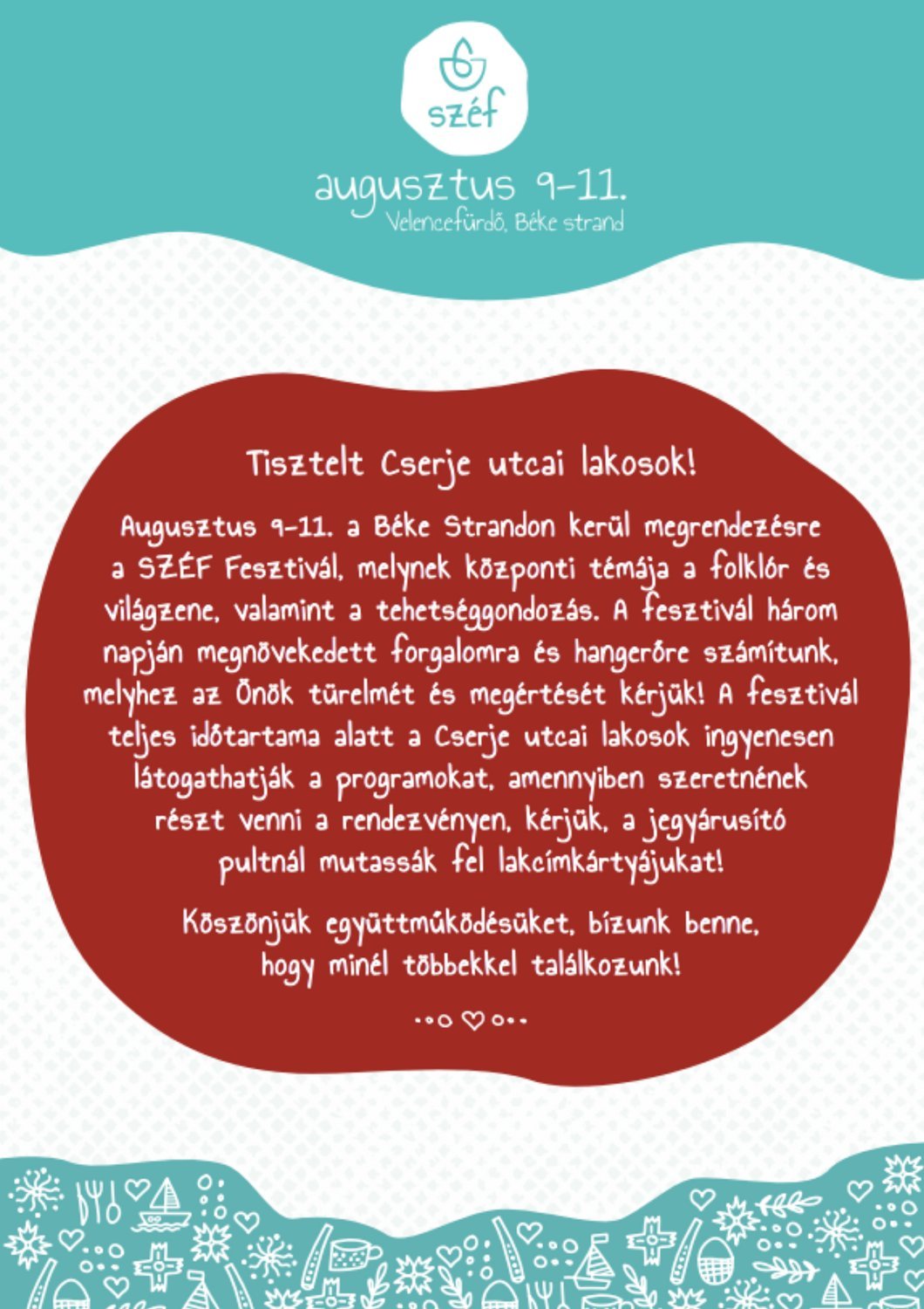 széf fesztivál szórólap